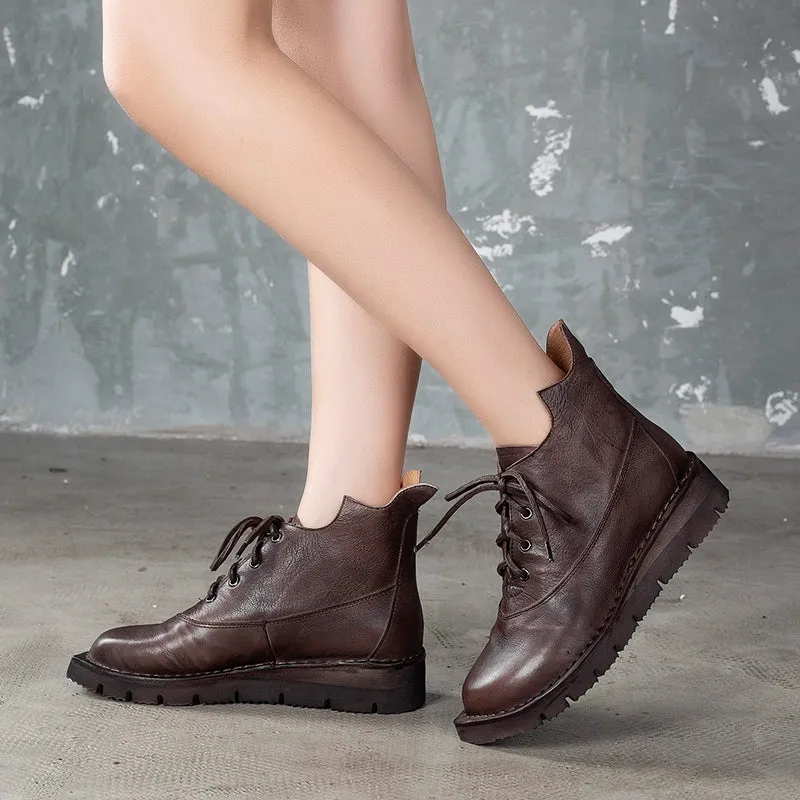 Handmade Leather Retro Women Boots