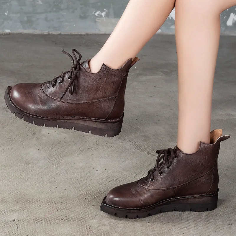 Handmade Leather Retro Women Boots