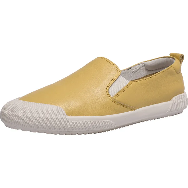 Handmade Soft Leather white shoes for women Sneakers Designer Shoes Yellow/Green/Black/Bean Paste/Blue