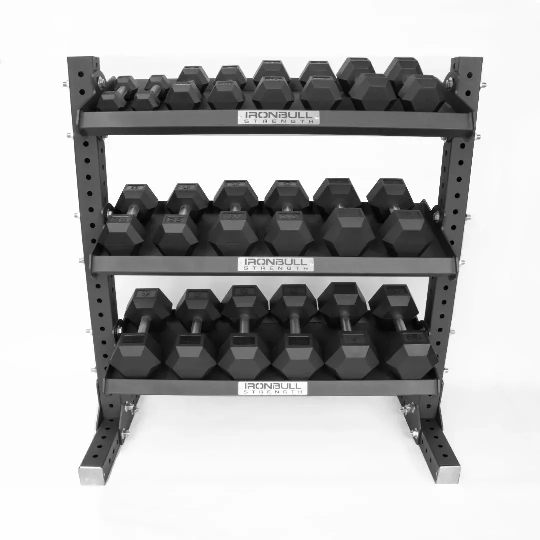 Hex Dumbbell Set With Rack | 5-50LB   3-Tier