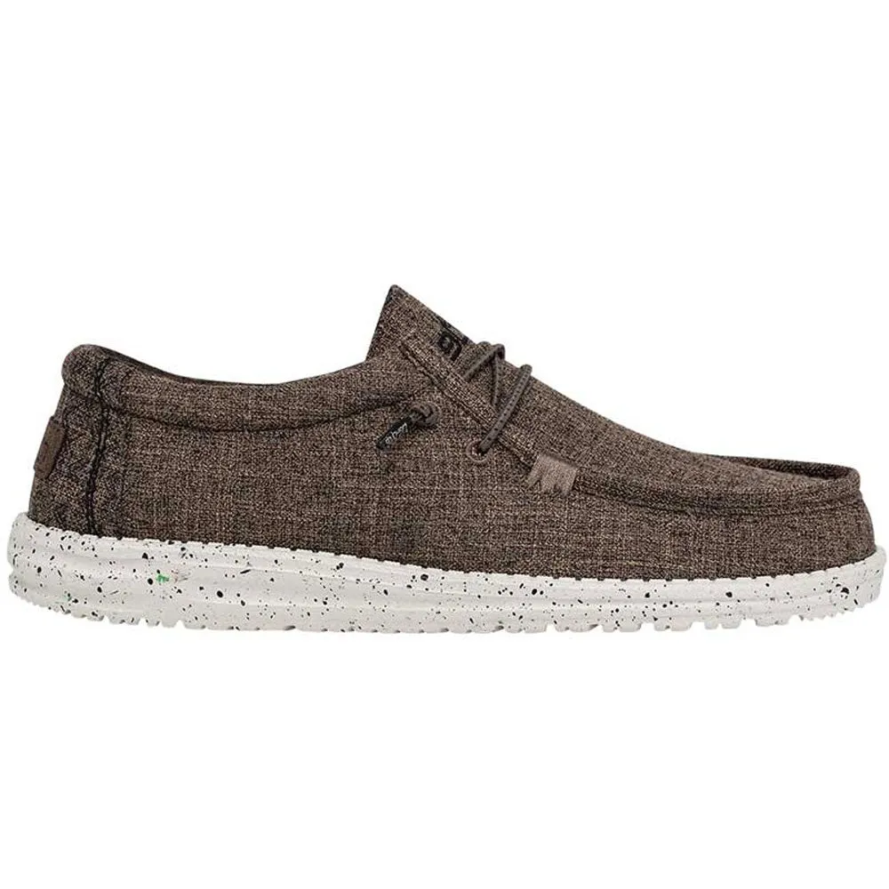 Hey Dude Men's Wally Eco Linen Comfort Shoe - Dark Brown