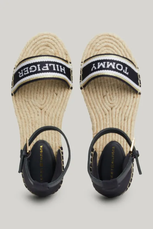 Hilfiger Monotype Webbing Strap Espadrille Sandals