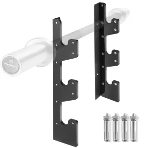 Horizontal Olympic Barbell Holder - 3 Bar Wall Mount for 2" Bars