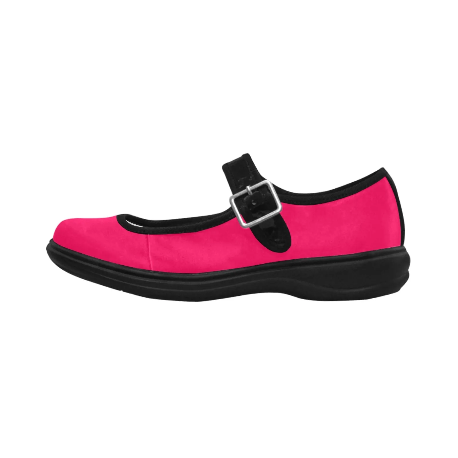 hot pink Mila Satin Women's Mary Jane Shoes (Model 4808)