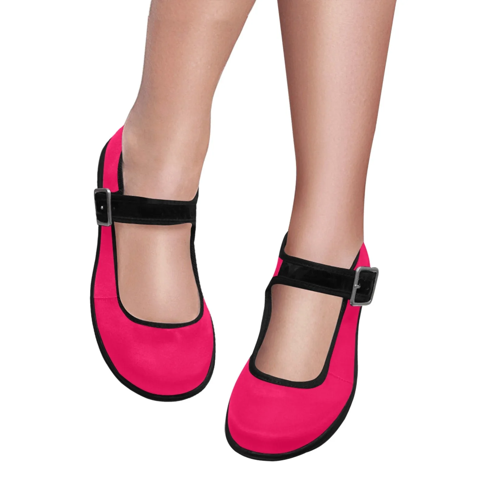 hot pink Mila Satin Women's Mary Jane Shoes (Model 4808)