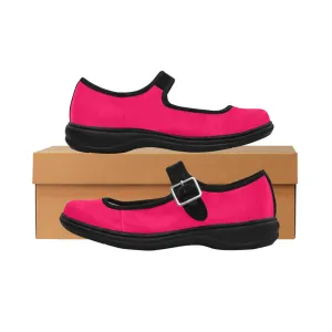 hot pink Mila Satin Women's Mary Jane Shoes (Model 4808)