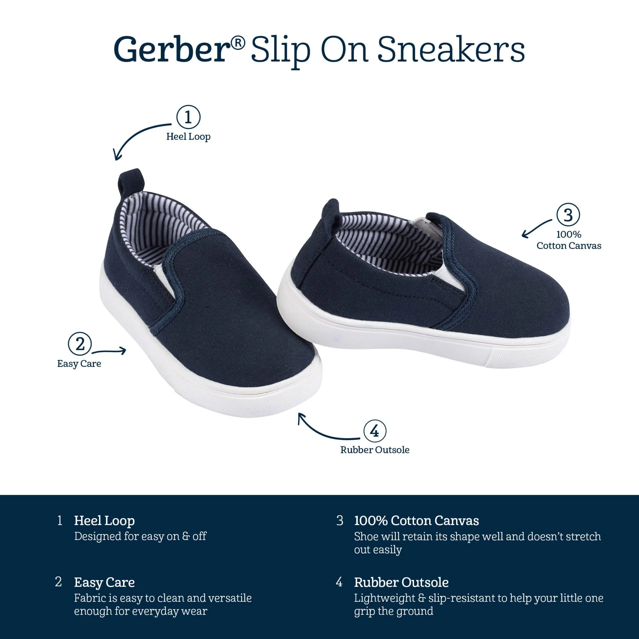 Infant & Toddler Boys Navy Slip-On Sneaker