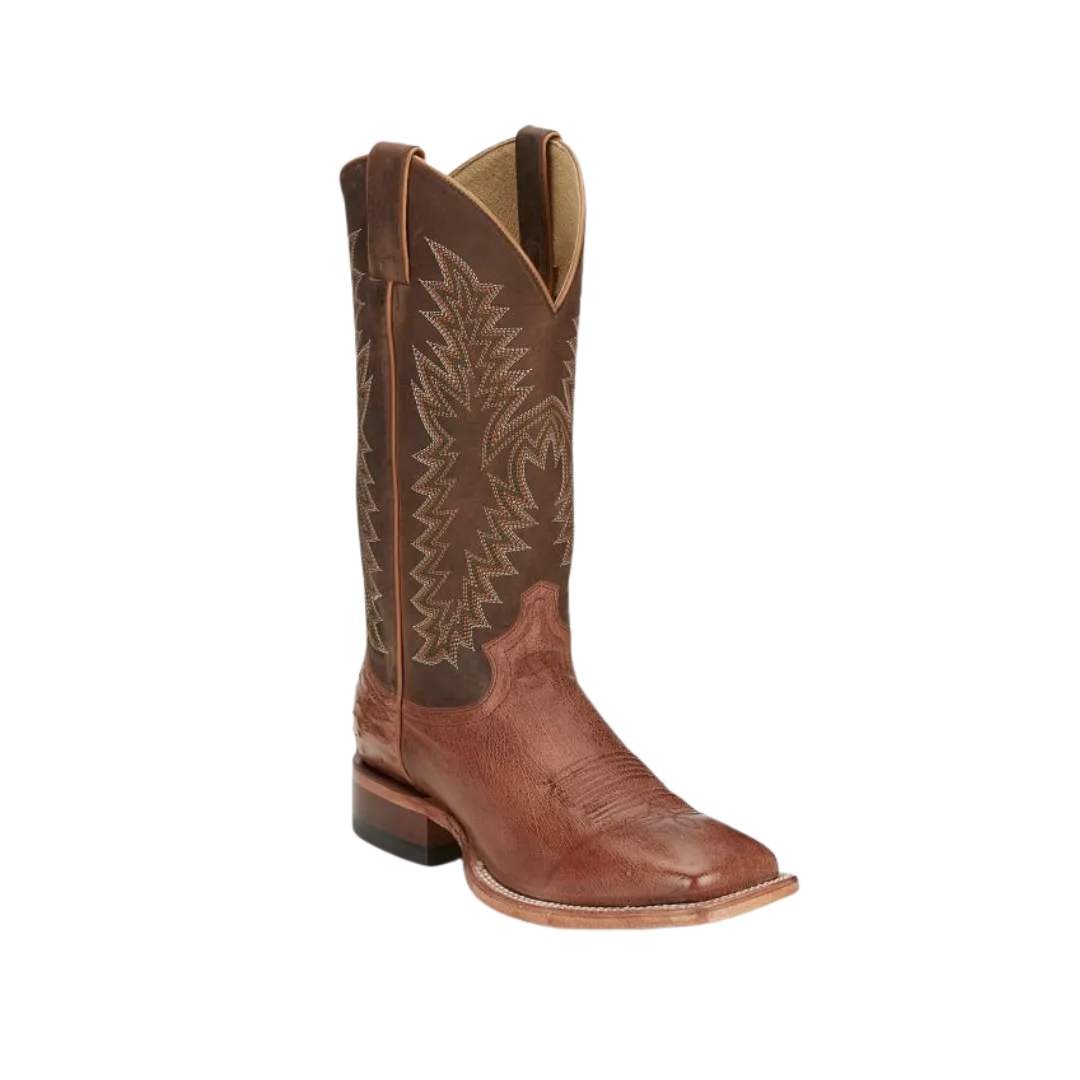 Justin Men's Breck Smooth Ostrich Cognac Vintage Boot