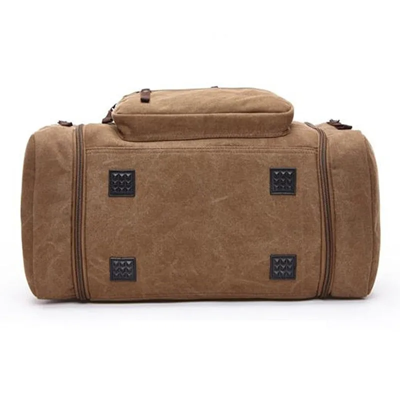 Large Capacity Men Hand Luggage Travel Duffle Bags Canvas Travel Bags Weekend Shoulder Bags Multifunctional Overnight Duffel Bag