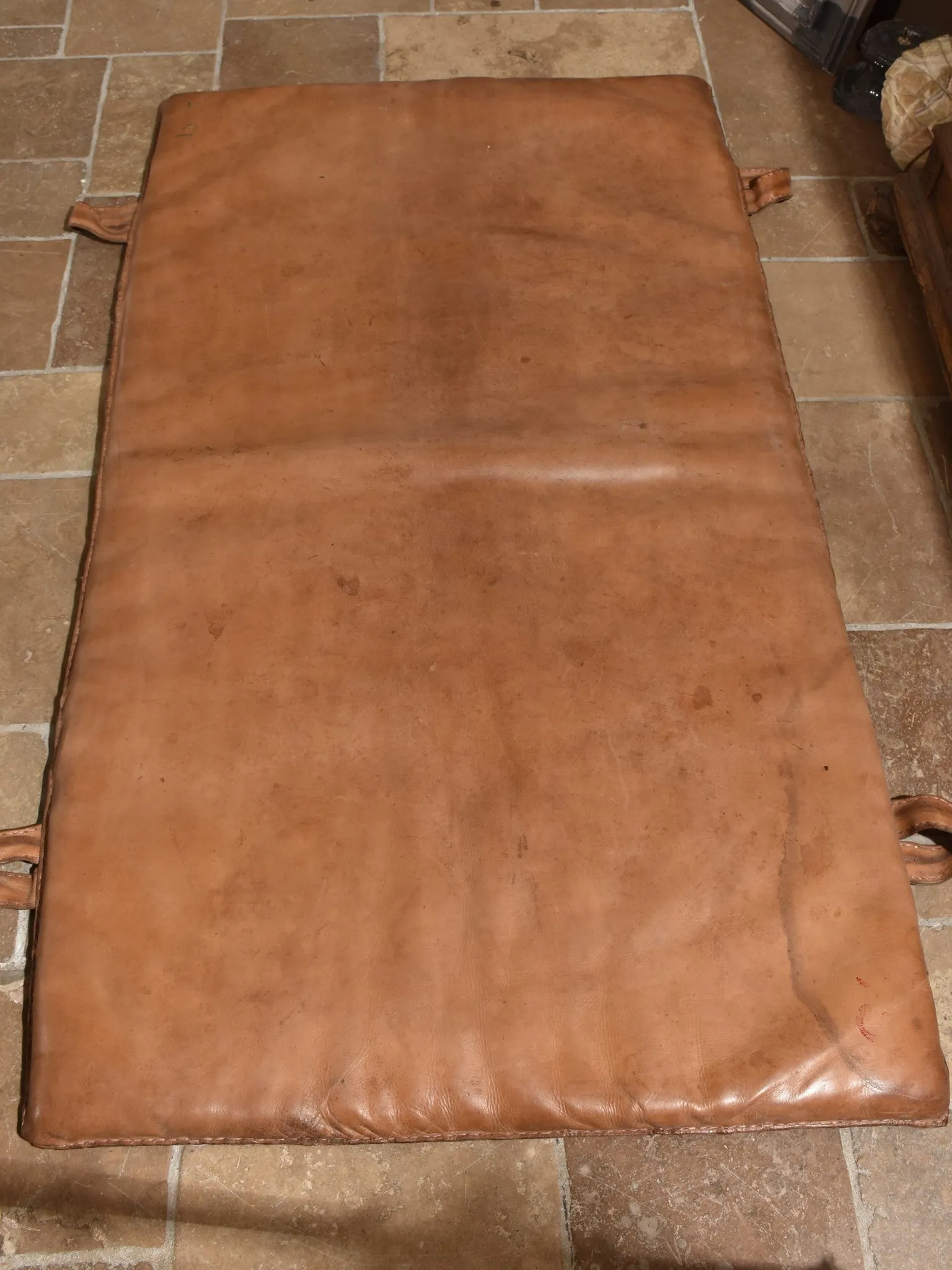 Late 1950's French leather gym mat 1/2