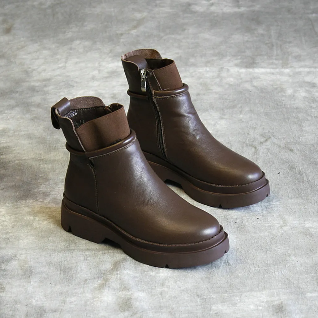 Leather Thick-Bottomed Platform Boots | Gift Shoes