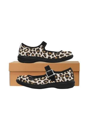 Leopard Print Mila Satin Women's Mary Jane Shoes (Model 4808)