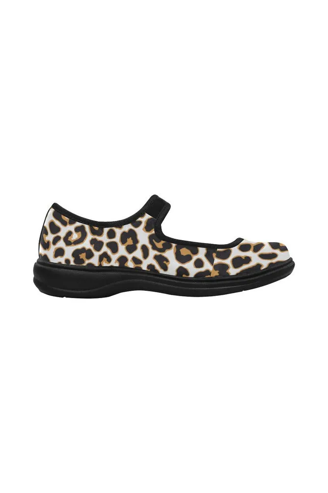 Leopard Print Mila Satin Women's Mary Jane Shoes (Model 4808)