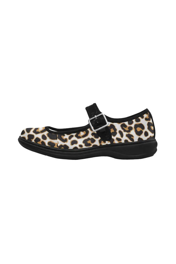 Leopard Print Mila Satin Women's Mary Jane Shoes (Model 4808)