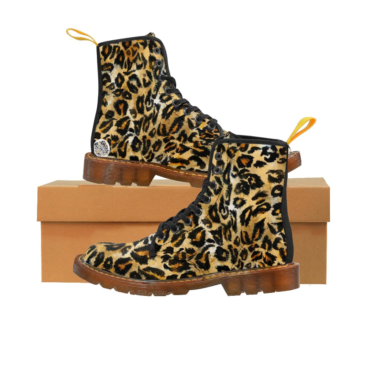 Leopard Women's Boots, Animal Print Winter Best Lace-up Toe Cap Hikers Boots Shoes