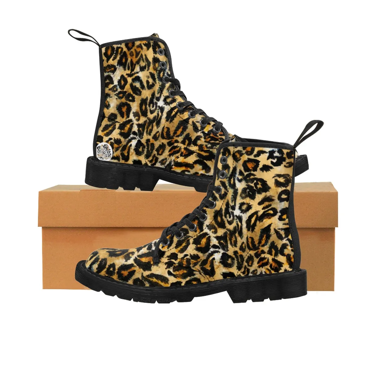 Leopard Women's Boots, Animal Print Winter Best Lace-up Toe Cap Hikers Boots Shoes