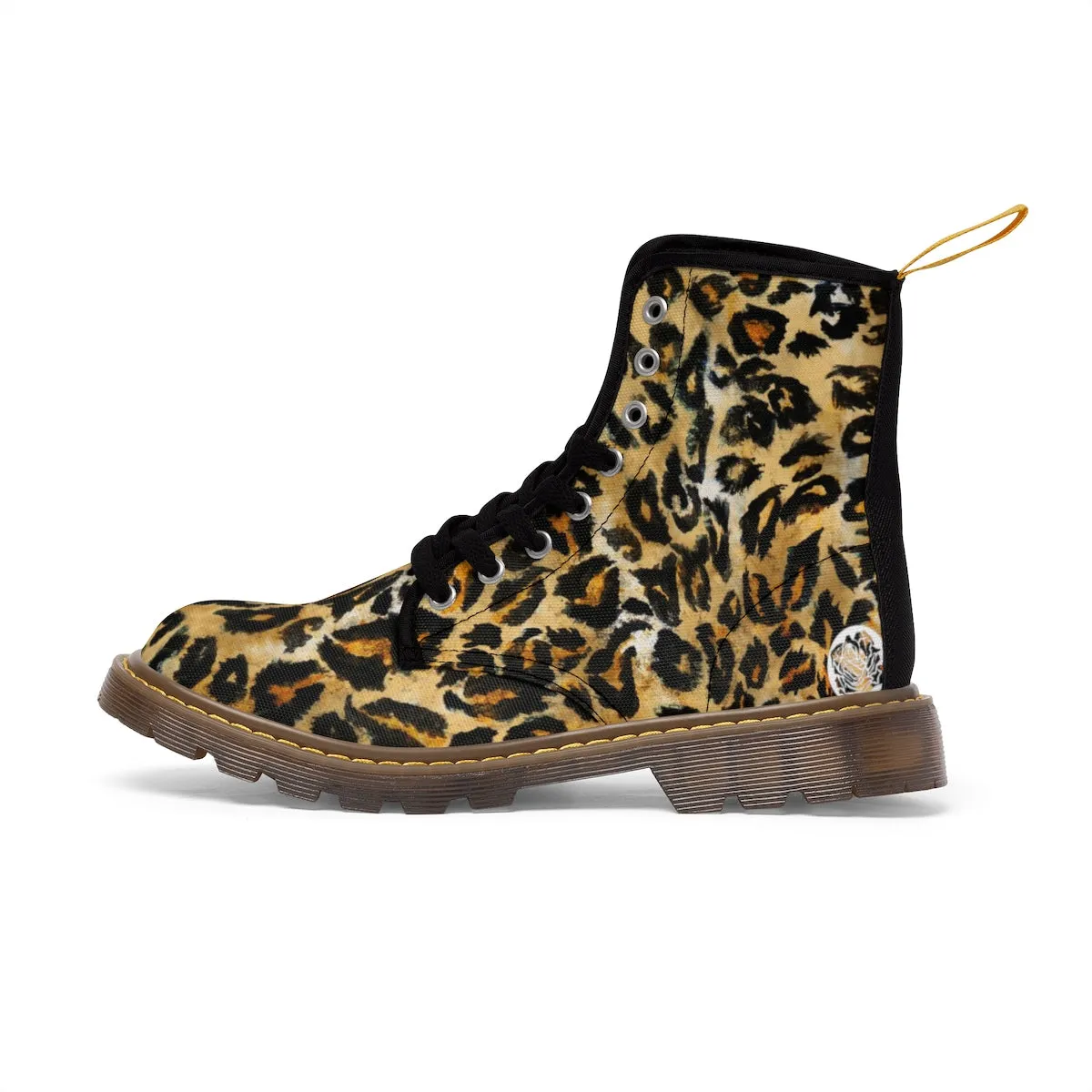 Leopard Women's Boots, Animal Print Winter Best Lace-up Toe Cap Hikers Boots Shoes