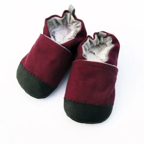 Little Pitterpat Plum Canvas Non-Slip Soft Sole Shoes