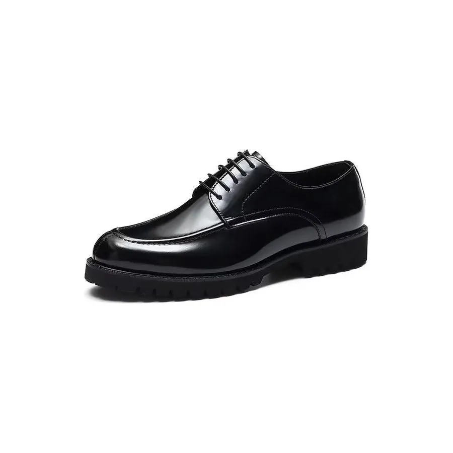 Luxury Cow Leather Round Toe Derby Dress Shoes