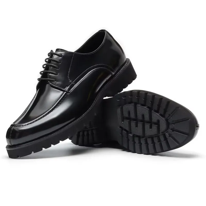 Luxury Cow Leather Round Toe Derby Dress Shoes