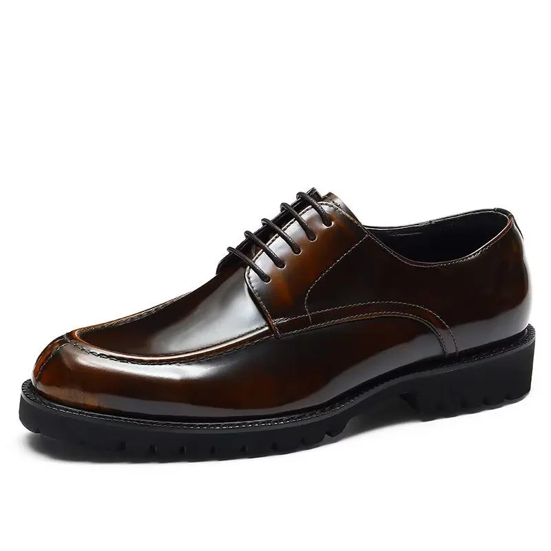 Luxury Cow Leather Round Toe Derby Dress Shoes