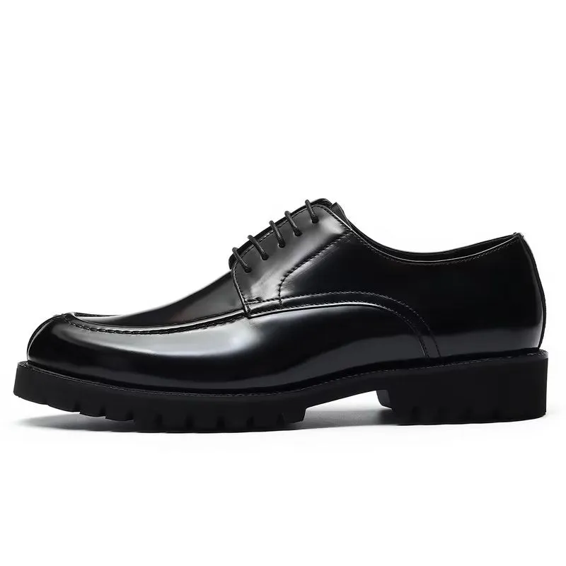 Luxury Cow Leather Round Toe Derby Dress Shoes