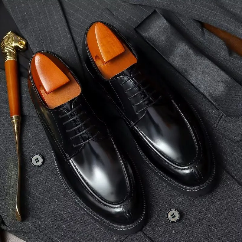 Luxury Cow Leather Round Toe Derby Dress Shoes