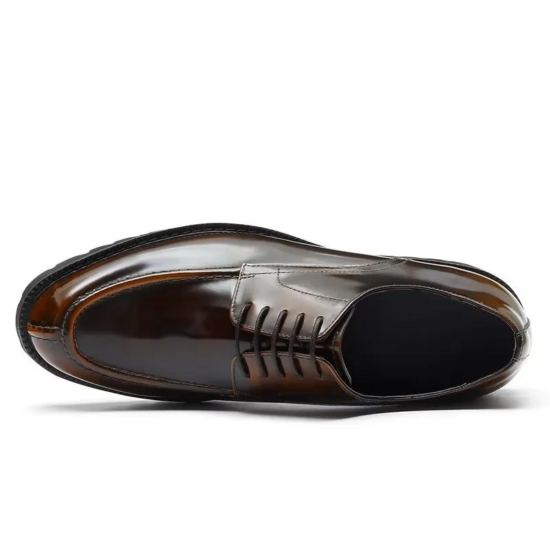 Luxury Cow Leather Round Toe Derby Dress Shoes