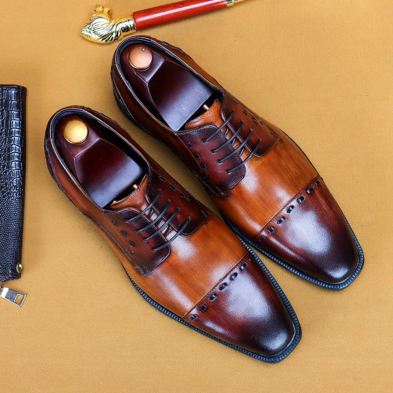 Luxury Exotic Glossy Designer Brogue Dress Shoes