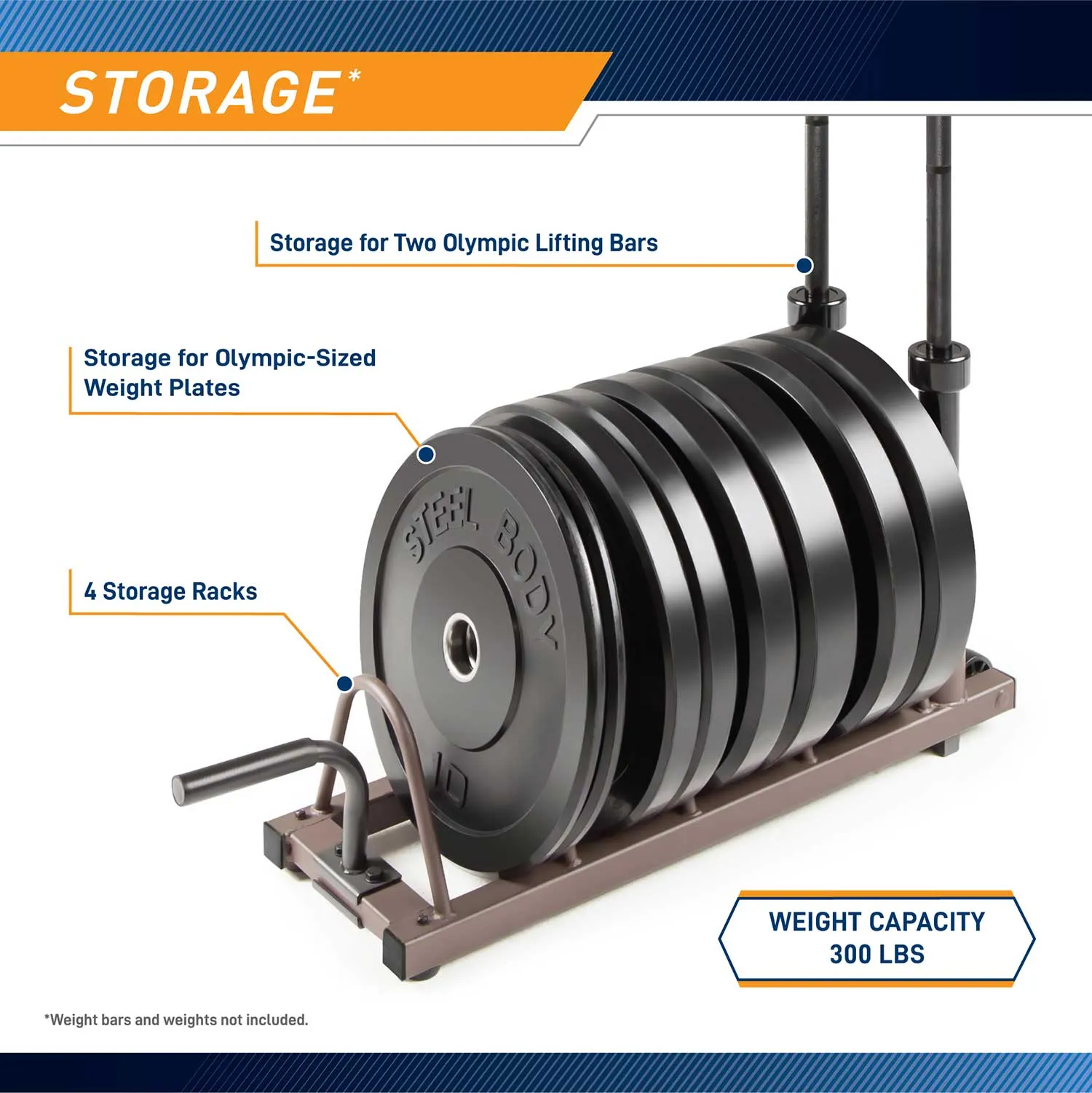 Marcy Horizontal Plate Rack | SteelBody STB-0130