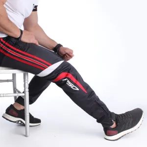 Men Black Solid Sports Track Pants -7013