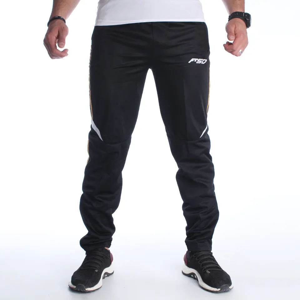 Men Black Solid Sports Track Pants-7017