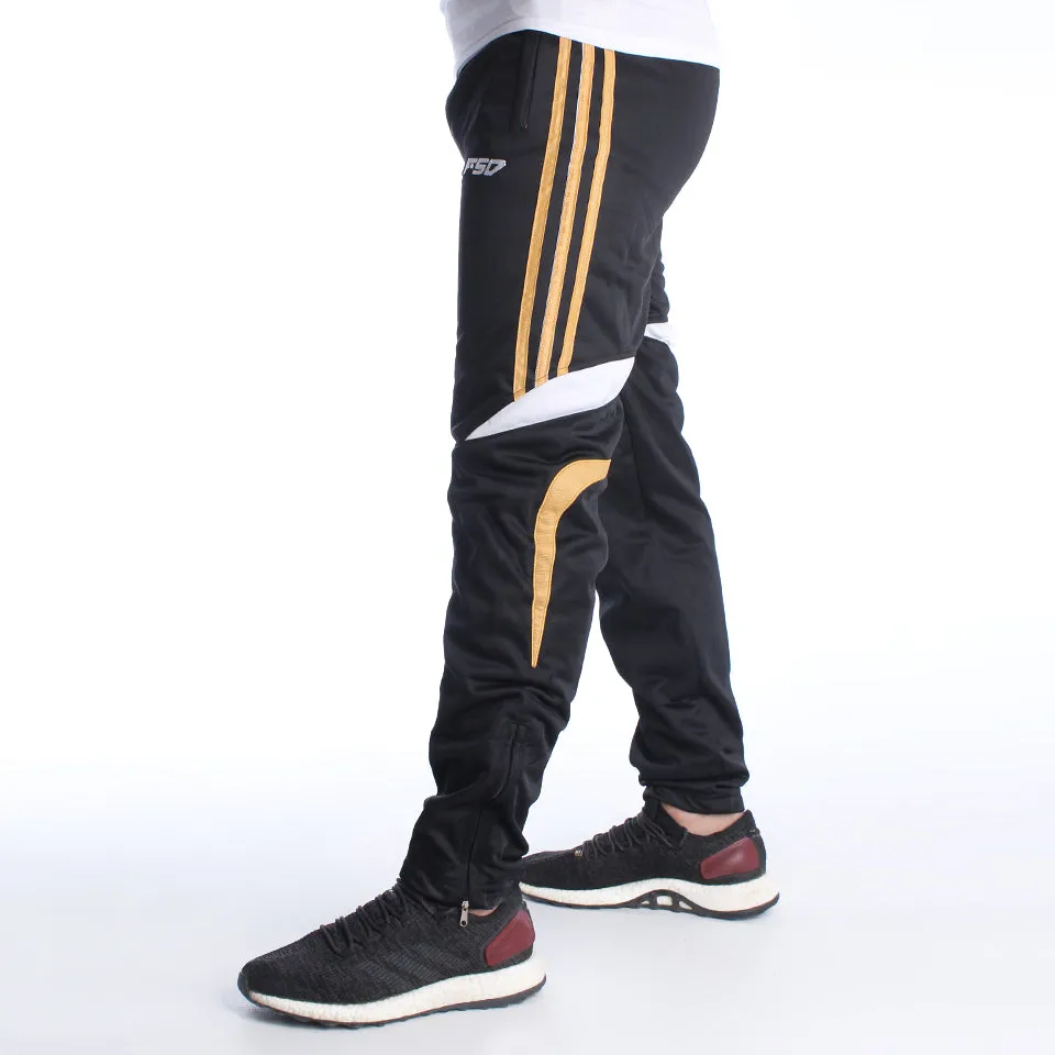 Men Black Solid Sports Track Pants-7017