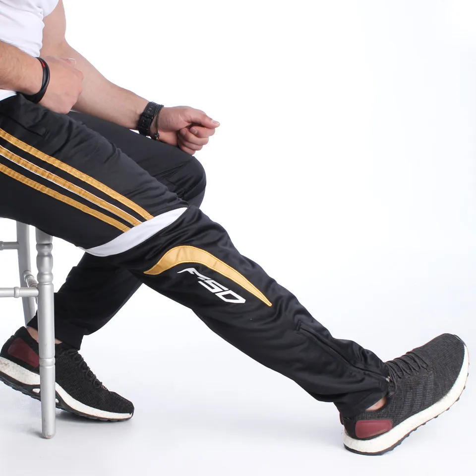 Men Black Solid Sports Track Pants-7017