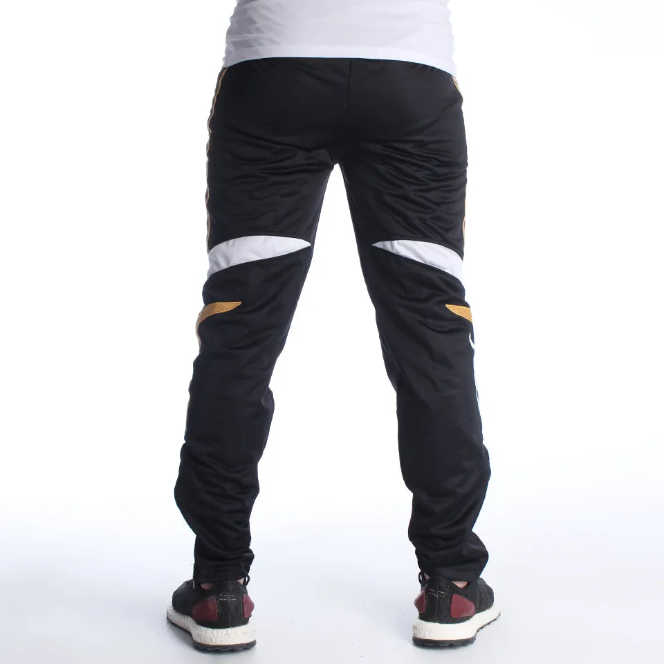 Men Black Solid Sports Track Pants-7017