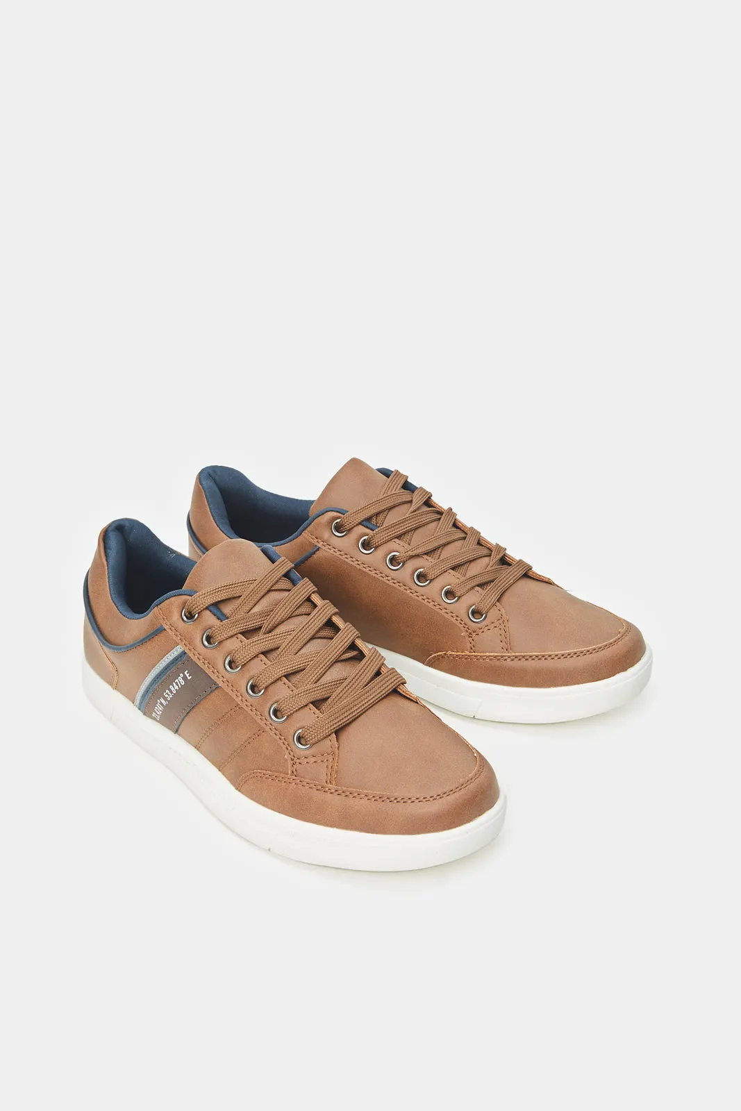 Men Brown Stripped Sneakers