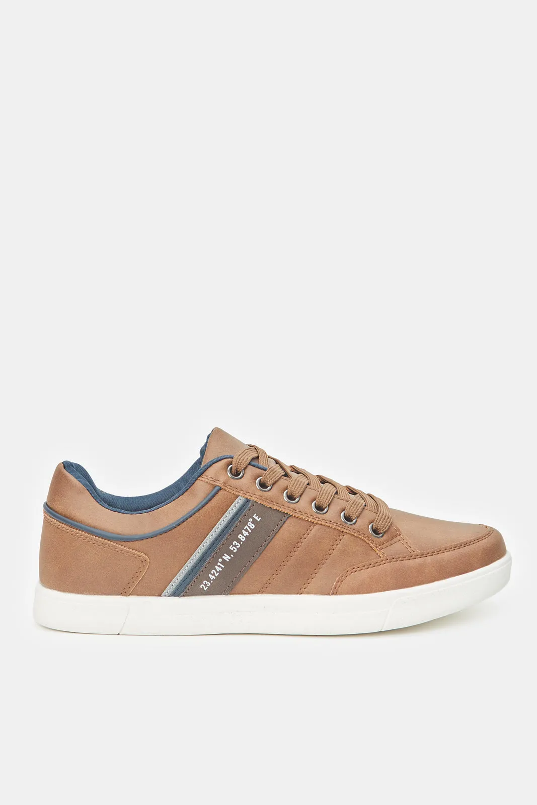 Men Brown Stripped Sneakers