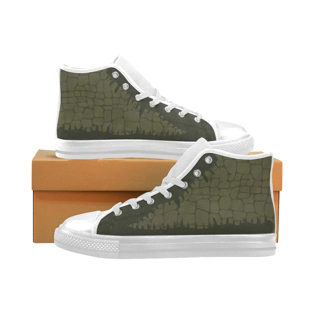 Men's Big Size Crocodile Print High Top Canvas Shoes