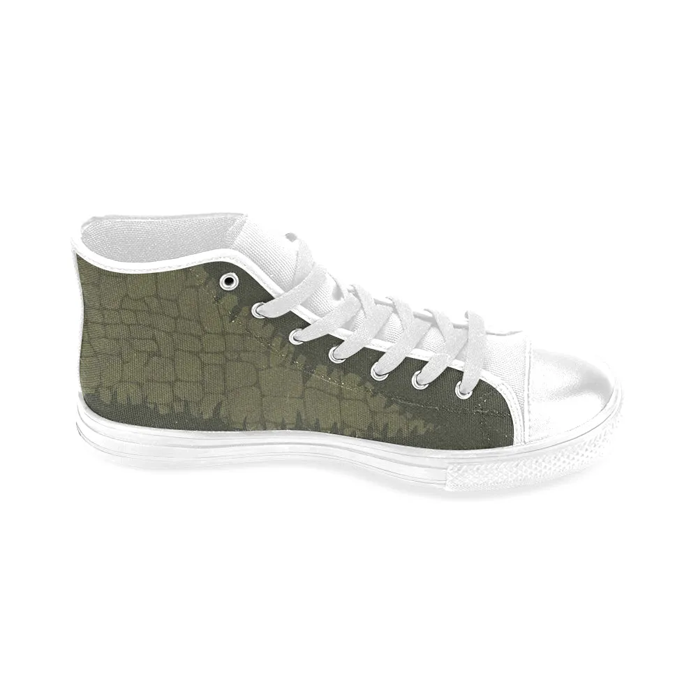 Men's Big Size Crocodile Print High Top Canvas Shoes