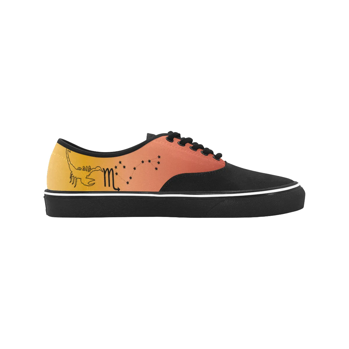 Men's Big Size Scorpio Zodiac Print Canvas Low Top Shoes