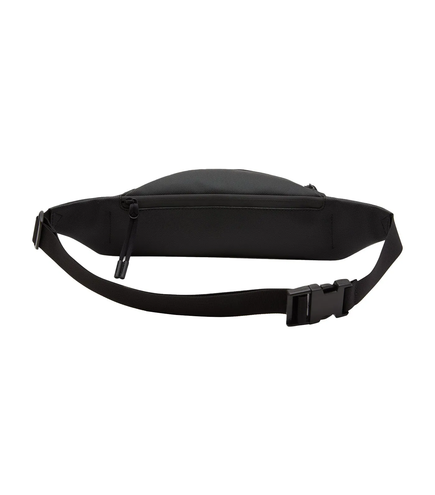 Men's Coated Canvas Zipped Waist Bag Noir