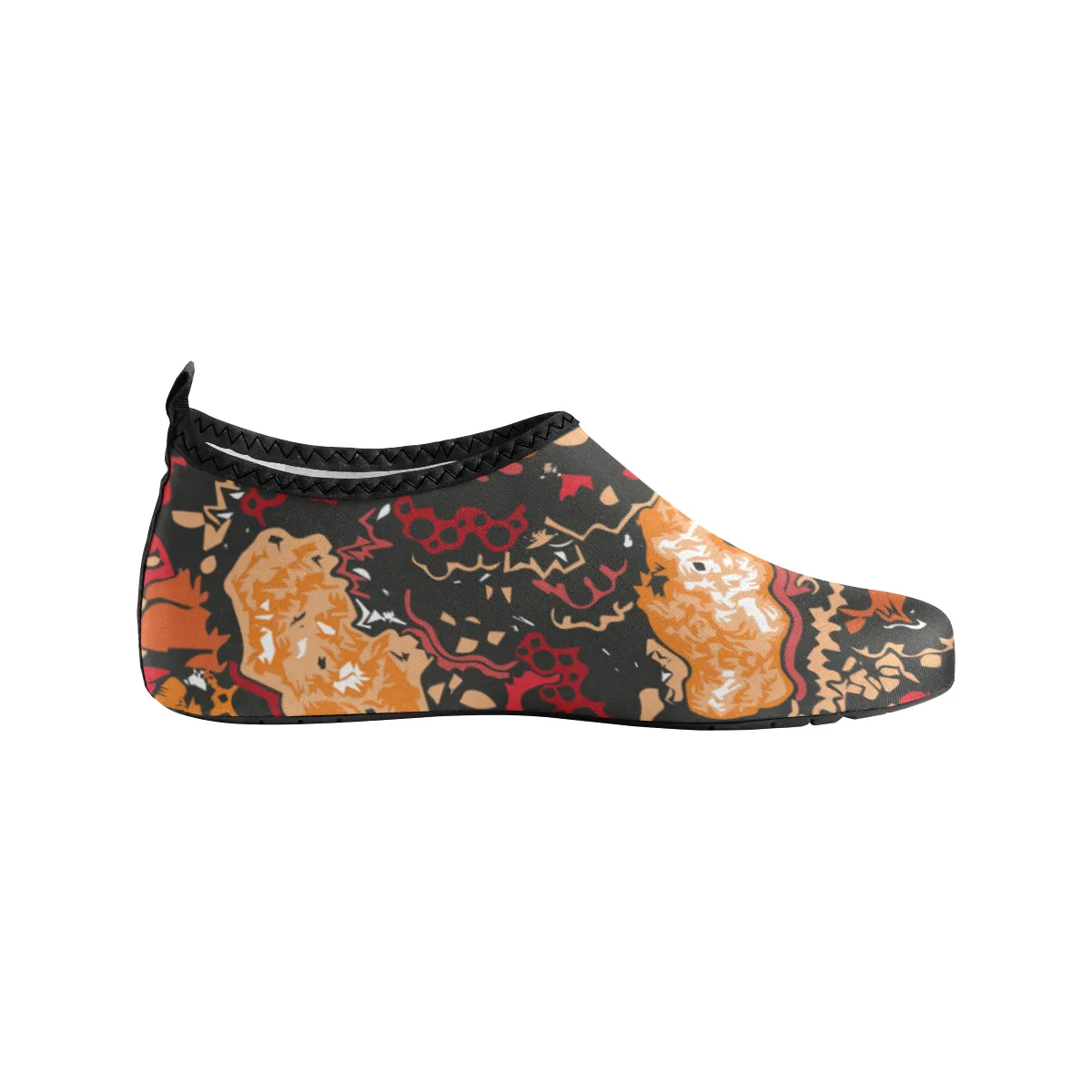 Men's Flames Doodle Print Canvas Barefoot Shoes