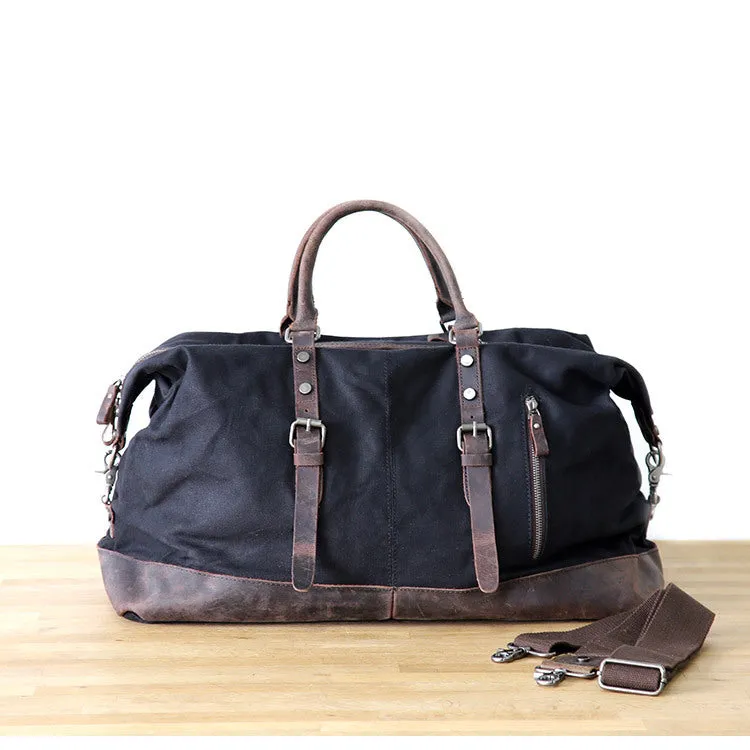 Men's Large Vintage Waxed Canvas Travel Duffel Bag