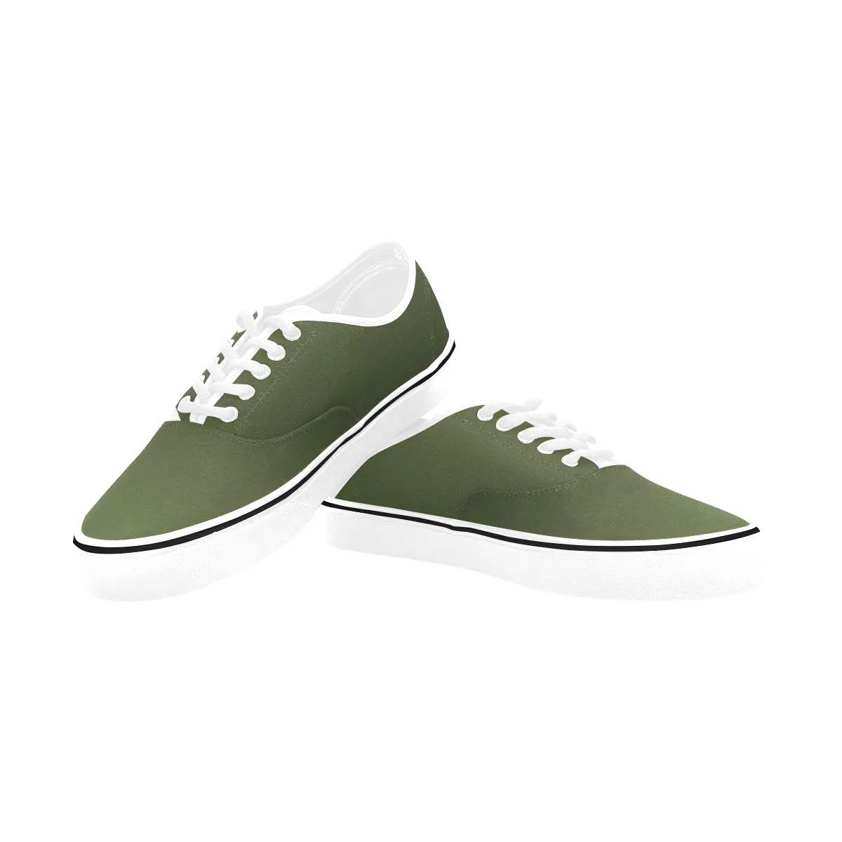 Men's Olive Gradient Print Low Top Canvas Low Top Shoes