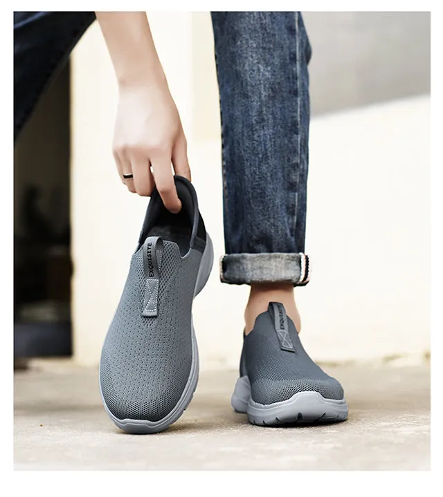 Men's Walking Shoes Slip on Loafers Lightweight Knit Comfortable Casual Shoes