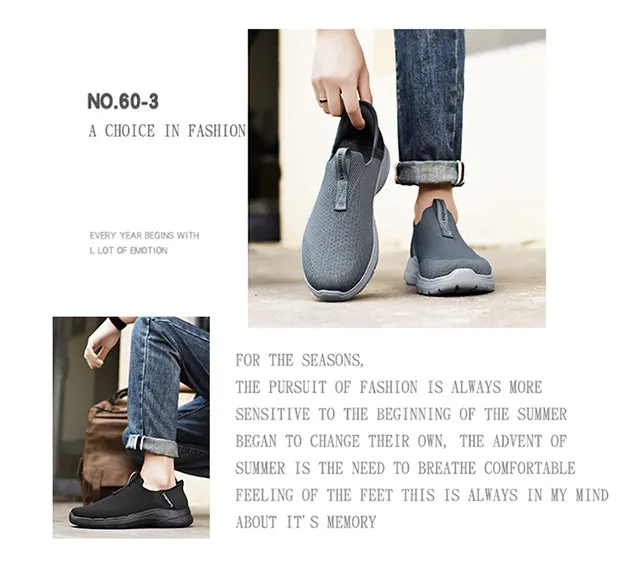 Men's Walking Shoes Slip on Loafers Lightweight Knit Comfortable Casual Shoes