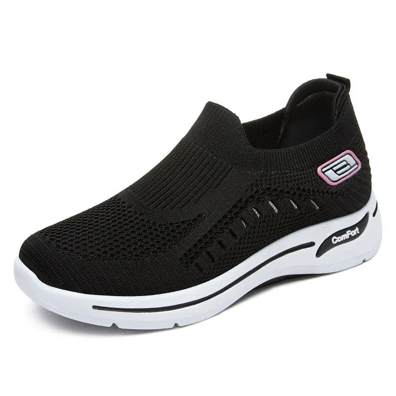 Mesh Fabric Slip-on Ergonomic Shoes