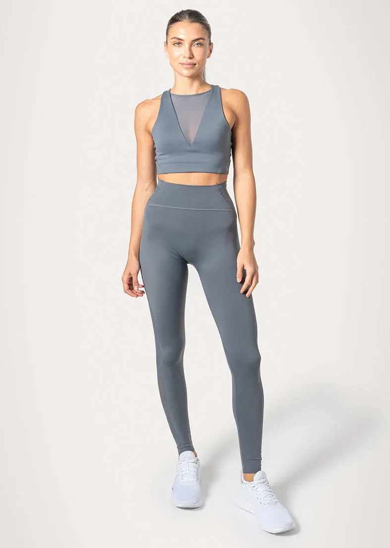 Mesh Panel Legging Grey