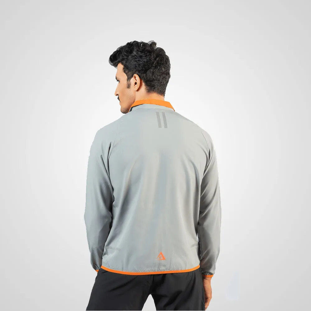 MICRO STRETCH TRACK SUIT (MEN’S) GREY ORANGE/BLACK