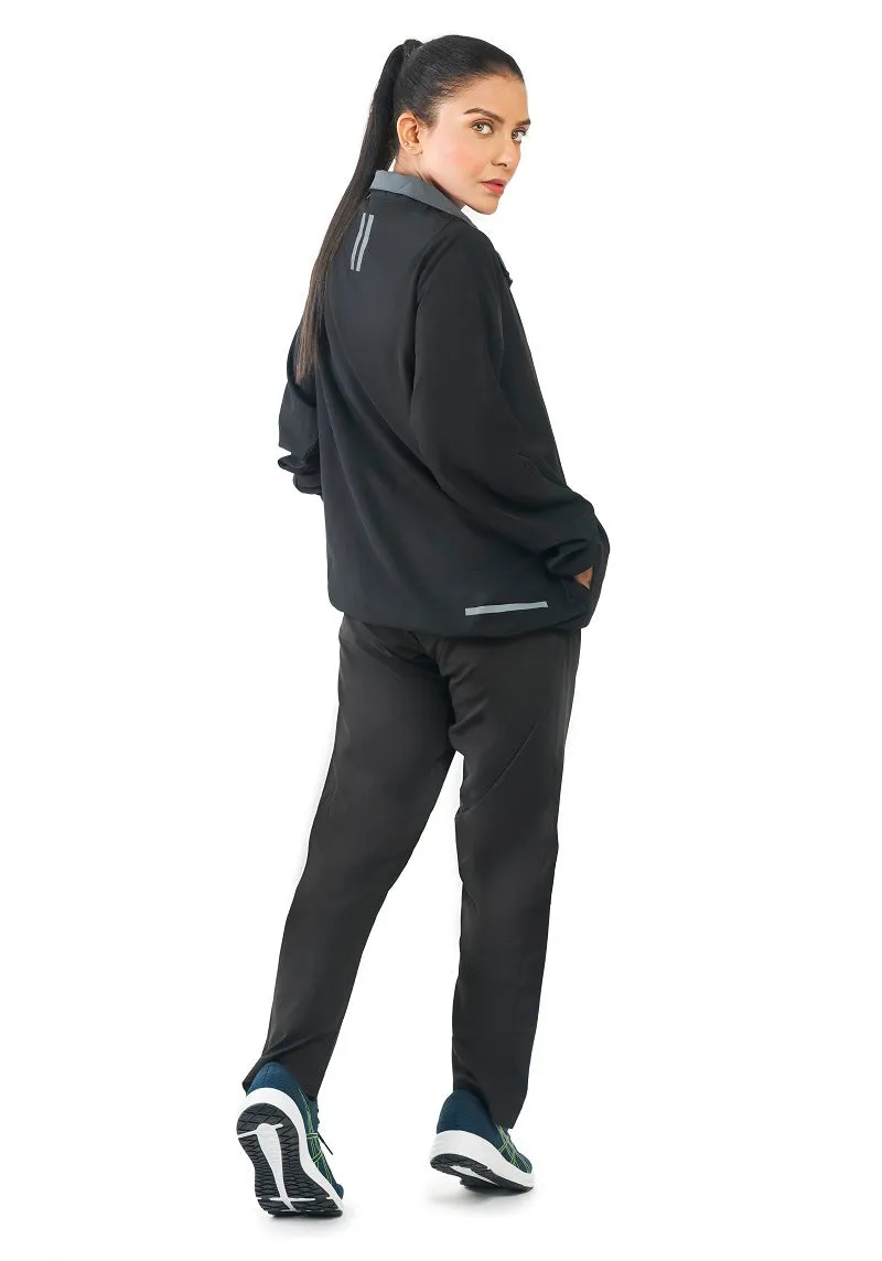 MICRO STRETCH TRACK SUIT (WOMEN’S) GREY/BLACK